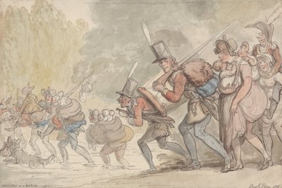 Soldados en marcha de Thomas Rowlandson